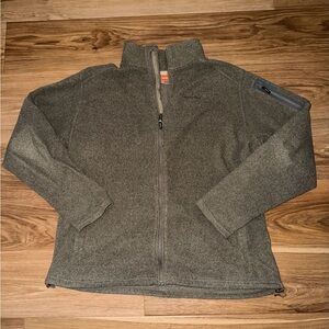 Merrell Men’s sz XL Full-zip Fleece Jacket, Green/Gray/Brown